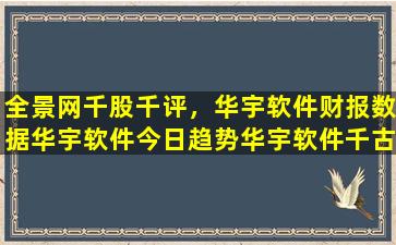 全景网千股千评，华宇软件财报数据华宇软件今日趋势华宇软件千古千评