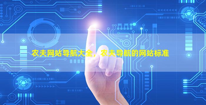 农夫网站导航大全，*的网站标准