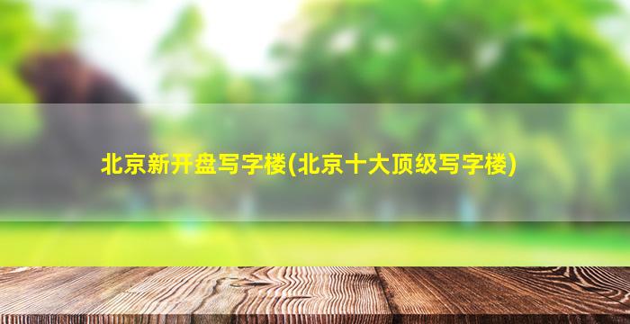 北京新开盘写字楼(北京十大顶级写字楼)