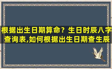 根据出生日期算命？生日时辰八字查询表,如何根据出生日期查生辰八字