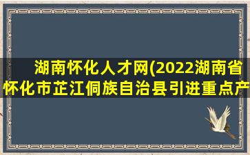 湖南怀化人才网(2022湖南省怀化市芷江侗族自治县引进重点产业核心人才公告)