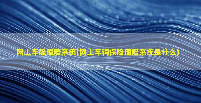 网上车险理赔系统(网上车辆保险理赔系统是什么)